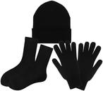 Комплект "Мужской" (черный) (перчатки 20 размер, шапка 58 размер, носки 27-29 размер)